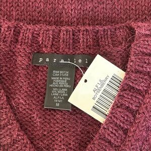 Parallel Elegant Burgundy V-Neck Sweater.